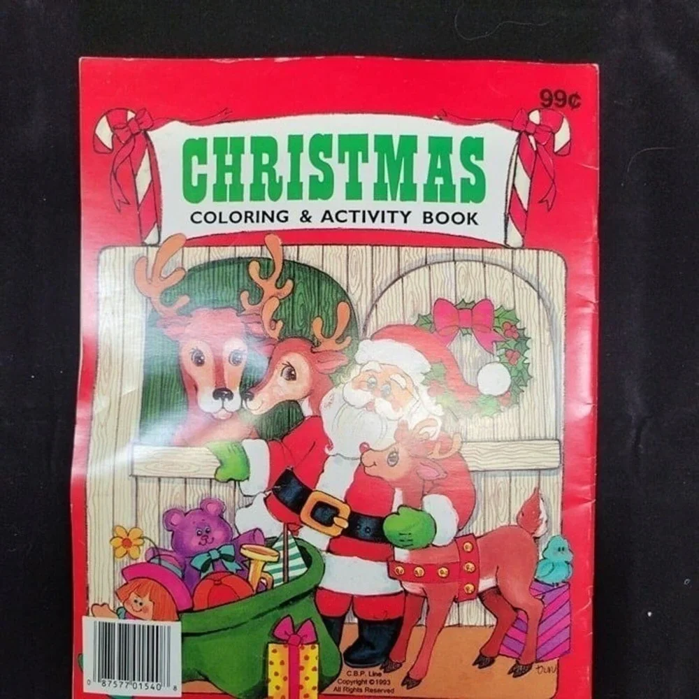 Playmore Christmas Activity Coloring Dot to Dot Book Set Kids Multi 1993 Vintage